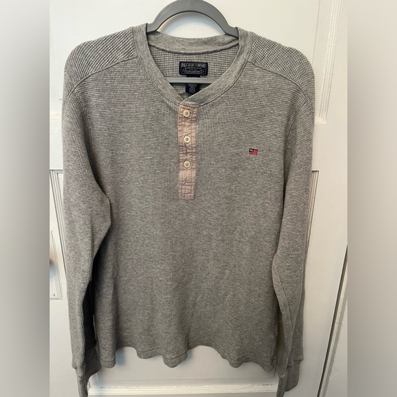Polo Jeans Company Ralph Lauren Vintage Thermal Waffle Long Sleeve Henley - Picture 2 of 5